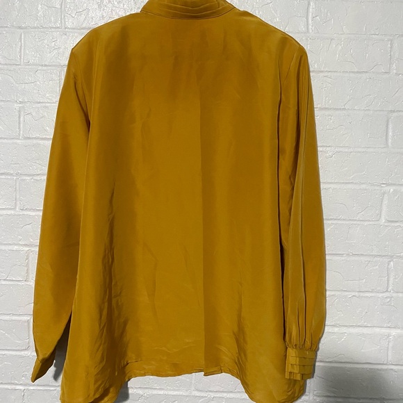 Worthington Vintage 80s Mustard Yellow Button Up Blouse - Picture 8 of 10